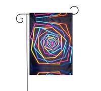 Wzywhj Neon Surround Lines Pattern Summer Garden Flag Double Sided Decorazione Cortile 30,5 x 45,7 cm
