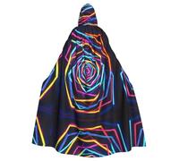 WZYWHJ Neon surround lines Picture aldult Quality Cosplay Poncho con cappuccio Mantello per uomini e donne Halloween