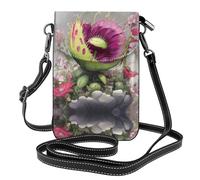 WZYWHJ Neon Venus Flytrap stampa Borsa per telefono in pelle da donna con tracolla regolabile