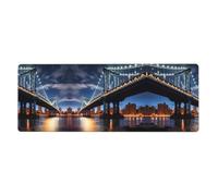 WZYWHJ New York Manhattan Bridge Notte stampa Extra grande tastiera in gomma, addensato antiscivolo ufficio scrivania cuscino