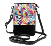 WZYWHJ Pacchetto a tracolla in pelle da donna con zebra arcobaleno colorato con tracolla regolabile