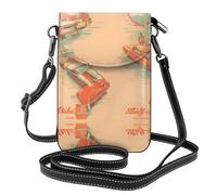 WZYWHJ Pacchetto crossbody della borsa del telefono delle donne di stampa dell'automobile del manifesto con la tracolla regolabile