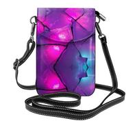 WZYWHJ Pacchetto di crossbody della borsa del telefono di cuoio delle donne di stampa a terra rotta con la tracolla regolabile