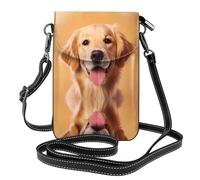 WZYWHJ Pacchetto di cuoio della borsa del telefono delle donne di stampa dei capelli d'oro sveglio con la tracolla regolabile