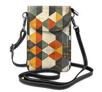 WZYWHJ Pacchetto di cuoio della borsa del telefono delle donne di stampa della griglia di colore con la tracolla regolabile