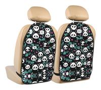 WZYWHJ Panda Cute Face Stampa Seggiolino Auto Anti Calcio Pad di Immagazzinaggio 2 Pezzi, Multi-funzionale Storage Bag Seat Protector Dopo l'installazione