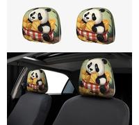 WZYWHJ Panda in a Potato Chip Bag Stampato Auto Federa 2 Pezzi, Accessori Coprisedili, Copertura Protettiva Universale