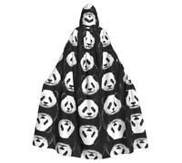 WZYWHJ Panda Pareto Chart Picture Aldult Quality Cosplay Poncho con cappuccio mantello per uomini e donne Halloween
