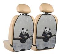 WZYWHJ Panda su un ramo di albero stampato sedile auto Anti Kick Storage pad 2 pezzi, borsa portaoggetti multifunzionale protezione sedile dopo l'installazione