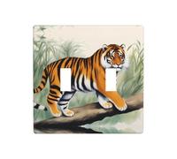 WZYWHJ Pannello in termoplastica con motivo tigre per la copertura dell'interruttore, piastra frontale decorativa da parete che non si danneggia facilmente