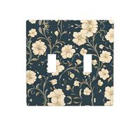 WZYWHJ Pannello in termoplastica retrò con piccoli fiori bianchi per interruttore decorativo da parete che non si danneggia facilmente