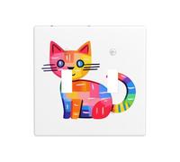 WZYWHJ Pannello termoplastico colorato quadrato con immagine di gatto per la copertura dell'interruttore Piastra frontale decorativa da parete che non è facilmente danneggiata