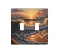 WZYWHJ Pannello termoplastico con immagine di alba al mare, per copertura interruttore, piastra decorativa da parete che non si danneggia facilmente