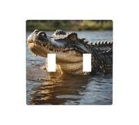 WZYWHJ Pannello termoplastico con immagine di coccodrillo enorme per copertura interruttore piastra frontale decorativa da parete che non è facilmente danneggiata