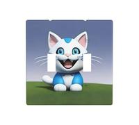 WZYWHJ Pannello termoplastico con immagine di gatto animale mascotte per copertura interruttore decorativo parete fronte-plate che non è facilmente danneggiato