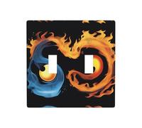 WZYWHJ Pannello termoplastico con immagine di simbolo del fuoco e dell'acqua per la copertura dell'interruttore Piastra frontale decorativa da parete che non è facilmente danneggiata