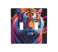 WZYWHJ Pannello termoplastico con stampa a strisce di tigre al neon per la copertura dell'interruttore Piastra frontale decorativa da parete che non è facilmente danneggiata