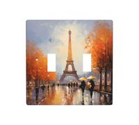 WZYWHJ Pannello termoplastico con stampa della Torre Eiffel di Parigi per la copertura dell'interruttore Pannello decorativo da parete che non si danneggia facilmente