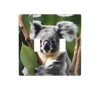 WZYWHJ Pannello termoplastico con stampa di koala con foglia verde per copertura interruttore piastra frontale decorativa da parete che non è facilmente danneggiata