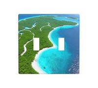 WZYWHJ Pannello termoplastico con stampa di un'isola nell'oceano per la copertura dell'interruttore, piastra decorativa da parete che non si danneggia facilmente