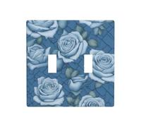 WZYWHJ Pannello termoplastico stampato con bellissime rose su sfondo blu per interruttore decorativo da parete che non si danneggia facilmente