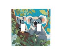 WZYWHJ Pannello termoplastico stampato con due koala felici per la copertura dell'interruttore, piastra decorativa da parete che non si danneggia facilmente