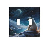 WZYWHJ Pannello termoplastico stampato con orso polare che guarda le stelle.Pannello per interruttore decorativo da parete che non si danneggia facilmente