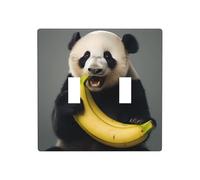 WZYWHJ Pannello termoplastico stampato con panda che mangia banana, per interruttore decorativo da parete, non si danneggia facilmente