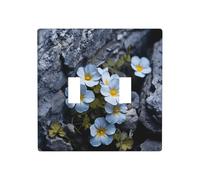 WZYWHJ Pannello termoplastico stampato con piccoli fiori nelle crepe delle rocce per la copertura dell'interruttore, piastra decorativa da parete che non si danneggia facilmente