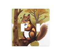 WZYWHJ Pannello termoplastico stampato con scoiattolo che mangia noci per la copertura dell'interruttore, piastra frontale decorativa da parete che non si danneggia facilmente