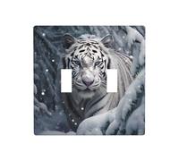 WZYWHJ Pannello termoplastico stampato con tigre bianca nella neve per copertura dell'interruttore, piastra decorativa da parete che non si danneggia facilmente