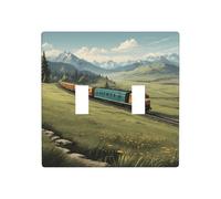 WZYWHJ Pannello termoplastico stampato con treno che corre sulla prateria per la copertura dell'interruttore, piastra frontale decorativa da parete che non si danneggia facilmente