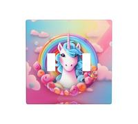 WZYWHJ Pannello termoplastico stampato con unicorno arcobaleno per la copertura dell'interruttore, piastra decorativa da parete che non si danneggia facilmente