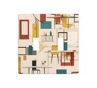 WZYWHJ Pannello termoplastico stampato moderno di metà secolo per copertura interruttore piastra frontale decorativa da parete che non si danneggia facilmente