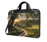 WZYWHJ Pastorale dopo la pioggia Immagine Ultra-sottile portatile monospalla borsa per laptop accessori per computer morbido antiurto per laptop, Nero , 13 inch