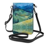 WZYWHJ Peak Line printing Borsa per telefono in pelle da donna con tracolla regolabile