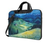 WZYWHJ Peak Line Prints Borsa portatile ultrasottile a spalla singola accessori per computer portatile morbida antiurto per laptop, Nero , 14 inch