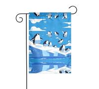 WZYWHJ Penguins on the iceberg - Bandiera decorativa da giardino, 30,5 x 45,7 cm, per un ambiente esterno alla moda