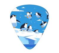 Wzywhj Penguins On The Iceberg - Plettri per chitarra, 12 pezzi, facili da impugnare, tengono in mano, ukulele, chitarra elettrica o acustica