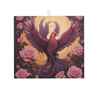 WZYWHJ Phoenix and Rose - Tappetino scolapiatti per la cucina: realizzato in spugna assorbente, con cordino per appenderlo, 45,7 x 40,6 cm