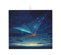 WZYWHJ Piano di carta nel cielo stellato Tappetino scolapiatti per cucina: realizzato in spugna assorbente d'acqua, con cordino per appendere 45,7 x 40,6 cm