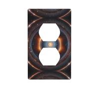 WZYWHJ Piastra decorativa da parete a doppia presa, facile da installare, ideale per aree residenziali e commerciali, 11,4 x 7,9 cm, motivo con anello a stella