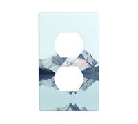 WZYWHJ Piastra decorativa da parete a doppia presa, facile da installare, ideale per aree residenziali e commerciali, 11,4 x 7,9 cm, motivo montagne riflesse