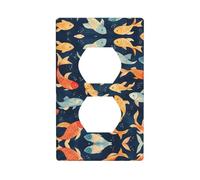 WZYWHJ Piastra decorativa da parete a doppia presa, facile da installare, ideale per aree residenziali e commerciali, 11,4 x 7,9 cm, immagine con motivo a pesci piccoli
