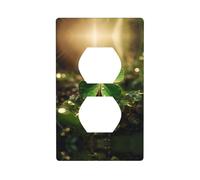 WZYWHJ Piastra decorativa da parete a doppia presa, facile da installare, ideale per aree residenziali e commerciali, 11,4 x 7,5 cm, stampa trifoglio al sole
