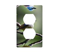 WZYWHJ Piastra decorativa da parete a doppia presa, facile da installare, ideale per aree residenziali e commerciali, 11,4 x 7,5 cm, stampa di usignolo etereo