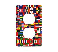 WZYWHJ Piastra decorativa da parete a doppia presa, facile da installare, ideale per aree residenziali e commerciali, 11,4 x 7,5 cm, immagine della collezione bandiera nazionale
