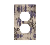 WZYWHJ Piastra decorativa da parete a doppia presa, facile da installare, ideale per aree residenziali e commerciali, 11,4 x 7,9 cm, motivo con anello viola