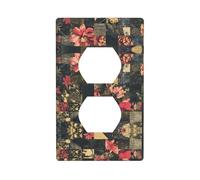 WZYWHJ Piastra decorativa da parete a doppia presa, facile da installare, ideale per aree residenziali e commerciali, 11,4 x 7,9 cm, motivo floreale
