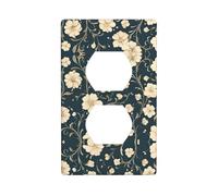 WZYWHJ Piastra decorativa da parete a doppia presa, facile da installare, ideale per aree residenziali e commerciali, 11,4 x 7,5 cm, con piccoli fiori bianchi retrò
